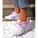 Gubotare Tennis Shoes Womens Sport Women s Loving Life Memory Foam Fashion Sneaker White 7