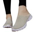 Gubotare Running Shoes Women s Slip on Fashion Sneakers Low Top Lace-up Walking Sock Shoe - Breathable Knitted Upper - Lightweight Casual Comfortable Flat Dress Work Sport Gym Tennis Shoes Beige 6.5