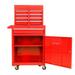 Tool Chest with Drawers Seizeen Rolling Tool Box & Cabinet Large Capacity with 5 Drawers Lockable Tool Box Organizer On Wheels with Sliding Drawers Hidden Double Tool Box Red