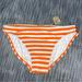 Converse Swim | Converse Nwt! One Star Orange/White Striped Bikini Bottom Size M | Color: Orange/White | Size: M