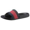 Badepantolette TOMMY HILFIGER "RUBBER TH FLAG POOL SLIDE", Herren, Gr. 43, bunt (schwarz, rot, weiß), Gummi, sportlich, Schuhe Badelatschen Pantolette, Sommerschuh, Poolslides, Schlappen, für Bad und Strand