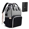 HEYI Changing Bag Backpack Travel Large Spacious Tote Shoulder Bag Organizer (Gray-Black)