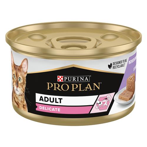 48 x 85 g Delicate: Truthahn Purina Pro Plan Katzenfutter - 36 + 12 gratis!