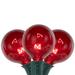 10-Count Red G50 Globe Christmas Patio Lights- 9ft, Green Wire