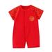 NKOOGH Boys 6-9 Month Clothes Baby Boy Shirt Set Baby Girl Boy Calendar Chinese New Year Onesie Tang Suit Red Short Sleeve Romper Jumpsuit Outfits