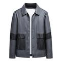 JDEFEG Jackets for Men Men Winter Coat Mens Winter Loose Fashion Leisure Motorcycle Leather Collar Leather Jacket Hat for Men Winter Coats for Men Gray Xxxxxl