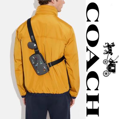 Coach Bags | Coach Multifunction Bag With Earbud/Ipod Case In Ski Print*Nwb | Color: Gray | Size: Os