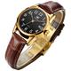 OLEVS Women's Business Dress Watches for Ladies Female Brown Leather Strap Big Face Dress Analog Quartz Wrist Watch with Calendar Day Date Waterproof Luminous Gift Classic Casual Retro Band, black