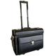 Large Wheeled Laptop Pilot Case in Grained Faux Leather Rolling Briefcase Business Bag on Wheels