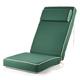 Alfresia Luxury Garden Recliner Chair Cushion with Headrest | 100% Polyester Shell with 10cm Foam Filling | Quality Guaranteed in a Choice of Bold Colours (Green)