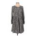 Old Navy Casual Dress - A-Line Keyhole 3/4 sleeves: Black Dresses - Women's Size X-Small