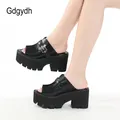 Gdgydh-Sandales chauve-souris à talon ouvert pour femmes chaussures d'été à plateforme optique