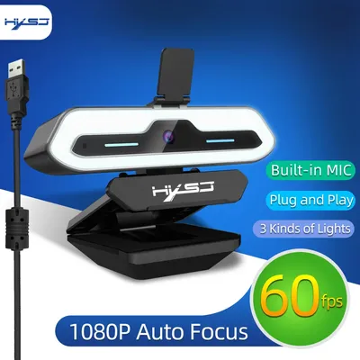 Webcam Full HD 1080p USB caméra AF avec Microphones intégrés mise au point automatique 3 couleurs