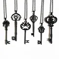Goth Kingdom – colliers en forme de cœur pour femmes chaîne avec pendentif en forme de clé noire