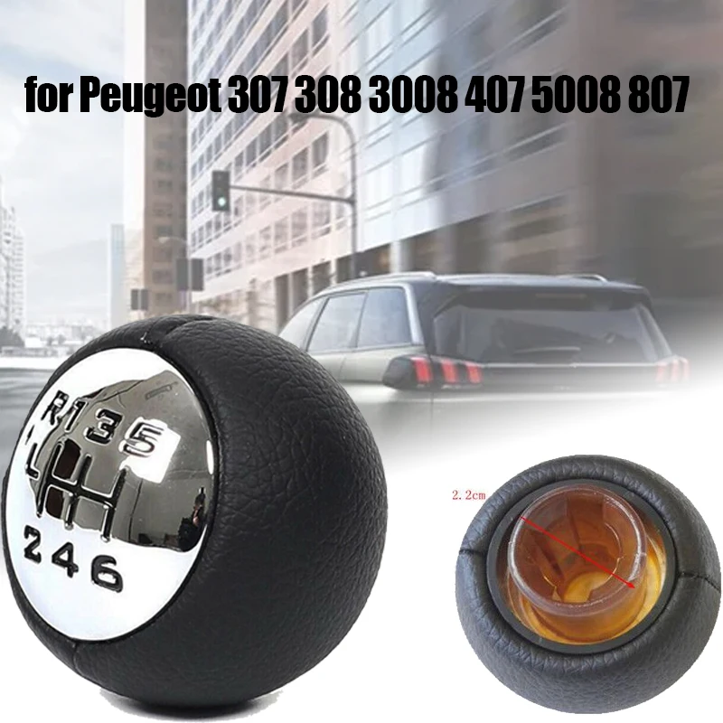 Pommeau de levier de vitesse manuel automatique, 5 vitesses, 6 vitesses, pièces intérieures pour Peugeot 307 308 3008 407 5008 807