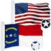 G128 Combo Pack: American USA Flag 2x3 Ft & North Carolina State Flag 2x3 Ft | Both ToughWeave Series Embroidered Polyester Embroidered Design Indoor/Outdoor Brass Grommets