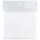 JAM Paper & EnvelopePlastic Envelopes 12.8x10.5x1.5 12/Pack Clear with 2 Dividers Button String Letter Booklet