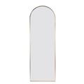 Full-Length Mirror 63 x20 Arched Free Standing Body Mirror with Clothes Rod Bedroom Mirror Metal Frame Floor Full Body Large Mirror Modern Big Wall-Mounted / Stand Up / Leaning Mirror Gold