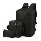 3pcs/set Backpack for Men and Women Laptop Shoulder Bag Small Pocket for Travel School Business Can Hold Up to 15.6Inches Laptop Black