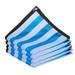 Jikolililili 9.84 x 9.84 Blue and White Stripes Rectangle Sun Shade Sail Canopy Awning 95% UV Blockage Water & Air Permeable Commercial and Residential for Patio Yard Pergola