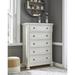 Canora Grey Mikado 5 Drawer 40" W Chest Wood in Brown/White | 58 H x 40 W x 18 D in | Wayfair 67E3B604B81443F0B433A95F64FB9553