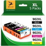 902XL Ink Cartridges Combo Pack Replacement for HP 902 Ink Cartridges for HP Officejet Pro 6978 6968 6974 6975 6960 Officejet 6951 6954 6956 6958 (2 Black Cyan Magenta Yellow 5-Pack)
