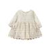 LSFYSZD Kid Girl Romper Dress Long Sleeve Round Neck Patchwork High Waist Lace Floral Party Dress