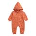 JDEFEG Clothes for Little Boy Toddler Kids Baby Boys Girls Cute Cartoon Dinosaur Print Long Sleeve Hooded Romper Jumpsuit Outfits Clothes Baby Thanksgiving Shirt Boy Cotton Orange 24M