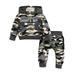 KIMI BEAR Infant Baby Boys Pants Outfits 18 Months Infant Boys Fall Winter Clothes 24 Months Baby Boys Casual Hooded Camouflage Stitching Long Sleeve Hoodie Pants 2PCs Set Gray