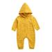 JDEFEG Clothes for Little Boy Toddler Kids Baby Boys Girls Cute Cartoon Dinosaur Print Long Sleeve Hooded Romper Jumpsuit Outfits Clothes Baby Thanksgiving Shirt Boy Cotton Yellow 12M