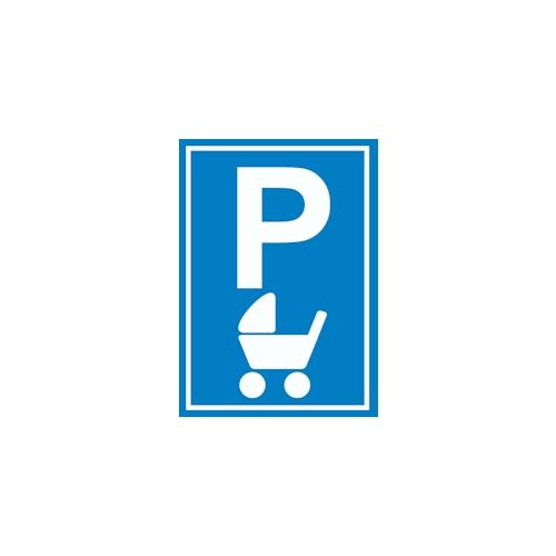 Kinderwagen Parkplatz Schild A0 Rückseite selbstklebend