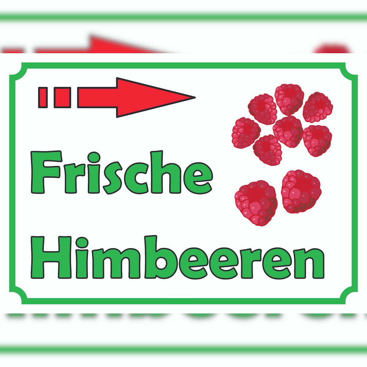 Verkaufsschild Schild Himbeeren rechts A2 (420x594mm) Image