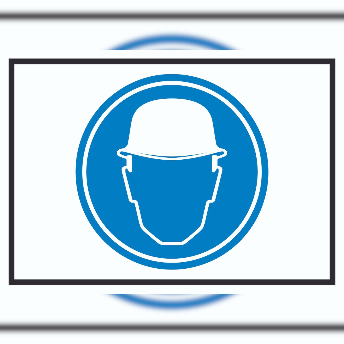 Schutzhelm tragen Symbol Schild A1 Rückseite selbstklebend Image