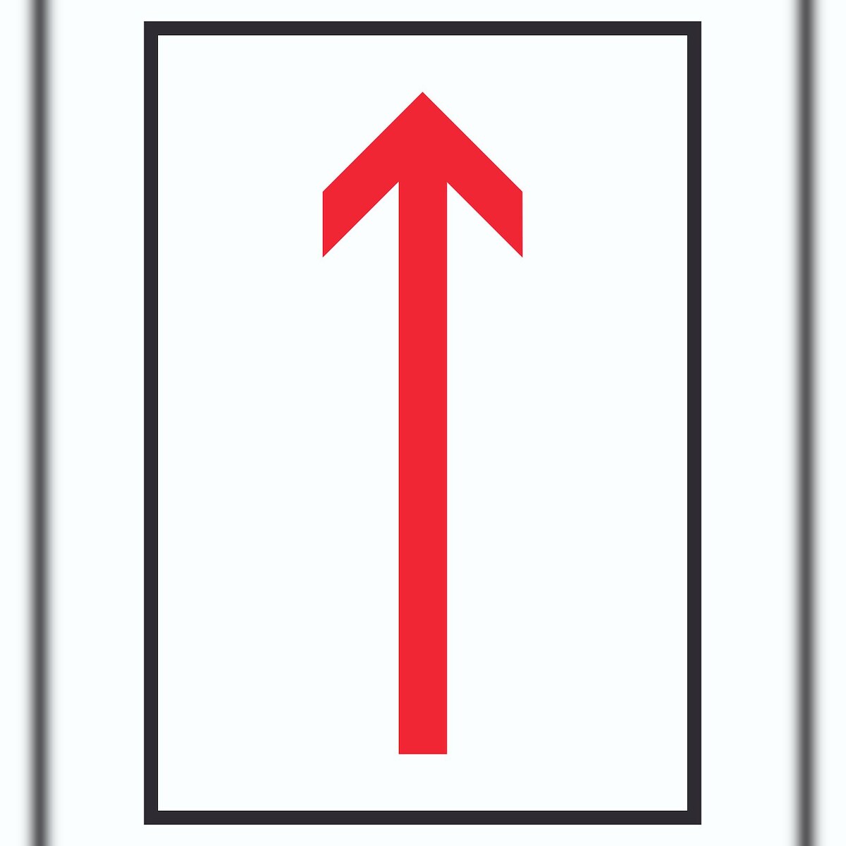 Richtungspfeil hoch Schild hochkant rot weiss schwarz Pfeil A1 Rückseite selbstklebend Image