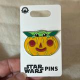 Disney Accessories | Disney Enamel Trading Collectible Pin, Halloween Grogu, Baby Yoda, Pumpkin | Color: Green/Orange | Size: Os