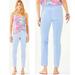 Lilly Pulitzer Pants & Jumpsuits | Lilly Pulitzer Kelly Skinny Ankle Texture Pants In Crew Blue 0 | Color: Blue/Gold | Size: Various