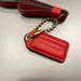 Coach Accessories | New Coach Red Leather Charm With Gold Ball Chain | Color: Gold/Red | Size: Os