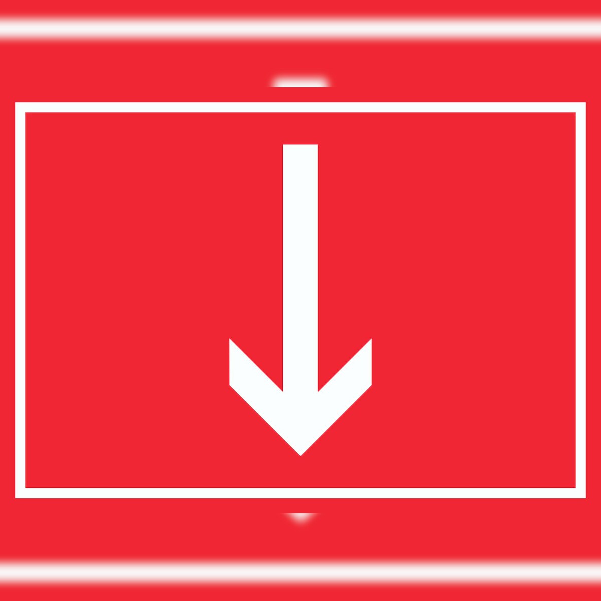 Richtungspfeil runter Schild waagerecht weiss rot Pfeil A2 (420x594mm) Image