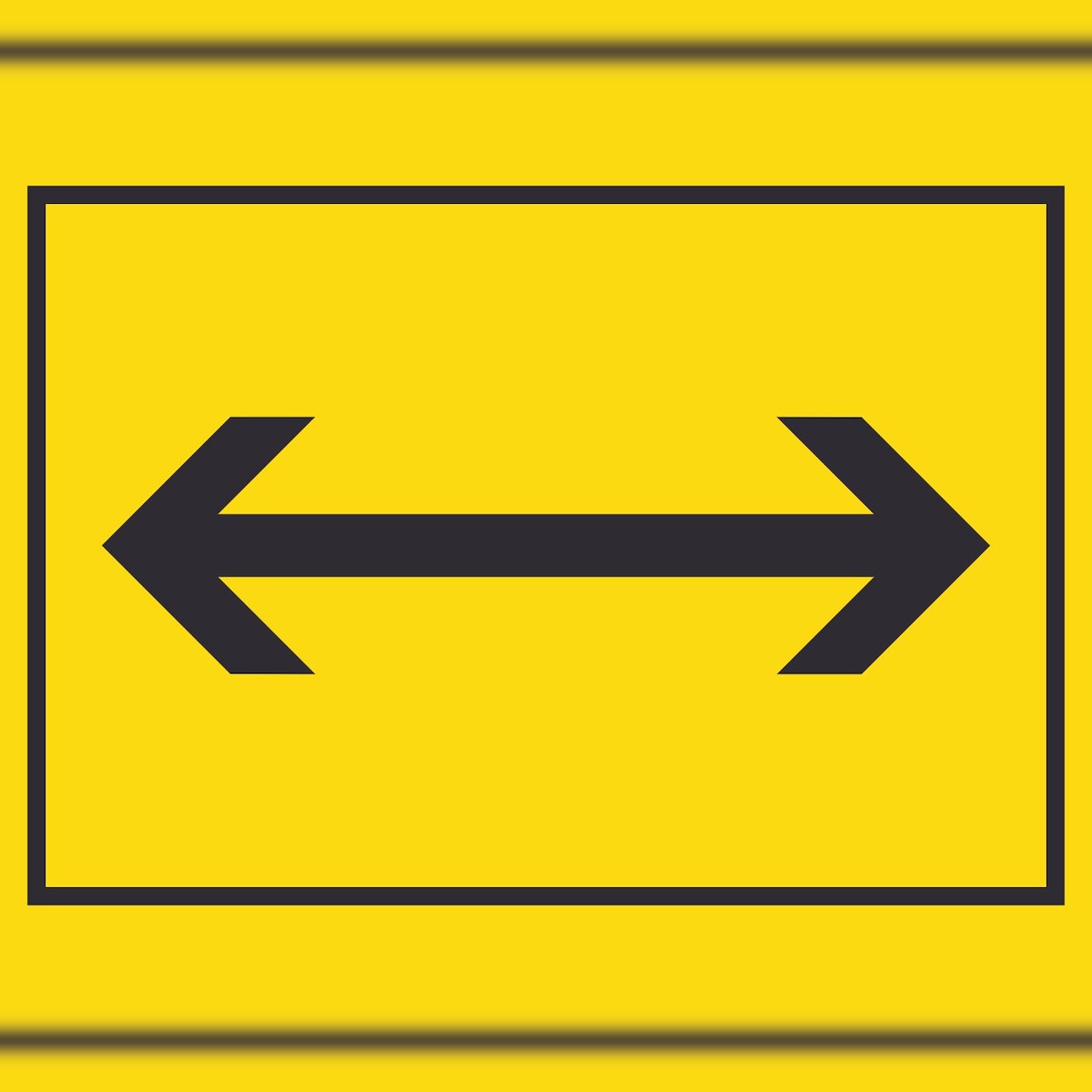 HB-Druck Richtungspfeil rechts links Schild waagerecht schwarz gelb Pfeil A0 Rückseite selbstklebend Image