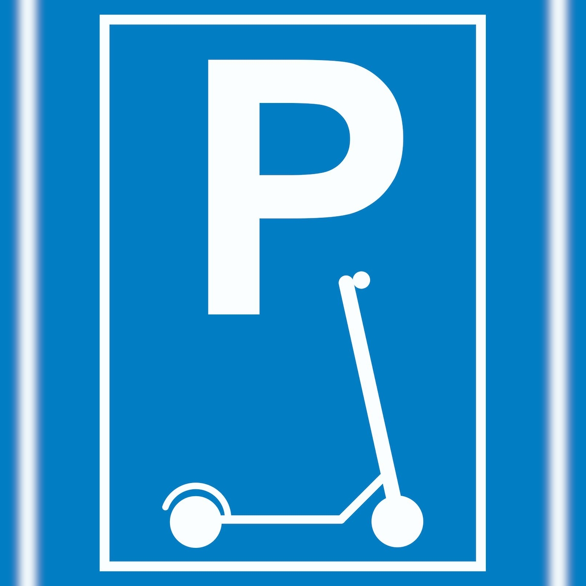 HB-Druck P Parkplatz E- Scooter Schild A0 Rückseite selbstklebend Image