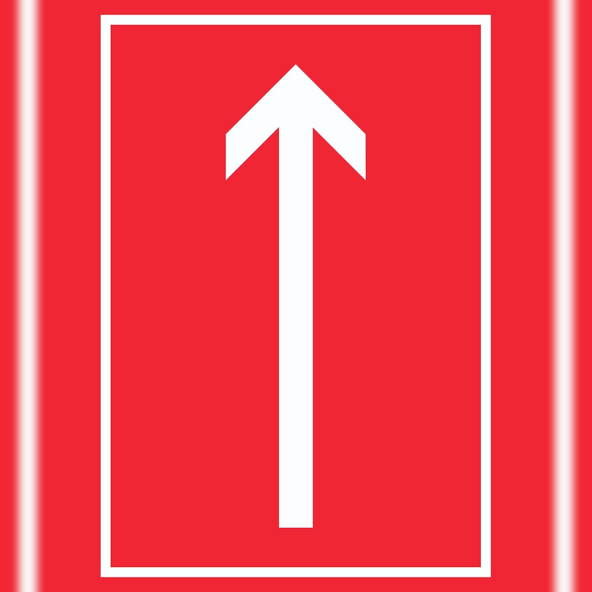 Richtungspfeil hoch Schild hochkant weiss rot Pfeil A2 Rückseite selbstklebend Image