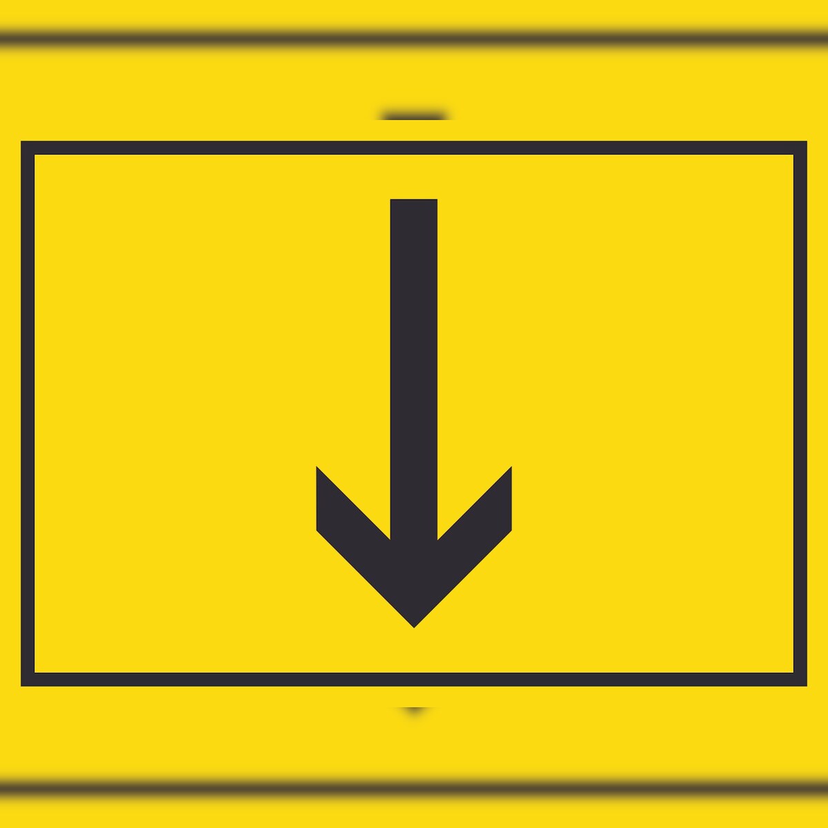 HB-Druck Richtungspfeil runter Schild waagerecht schwarz gelb Pfeil A0 Rückseite selbstklebend Image