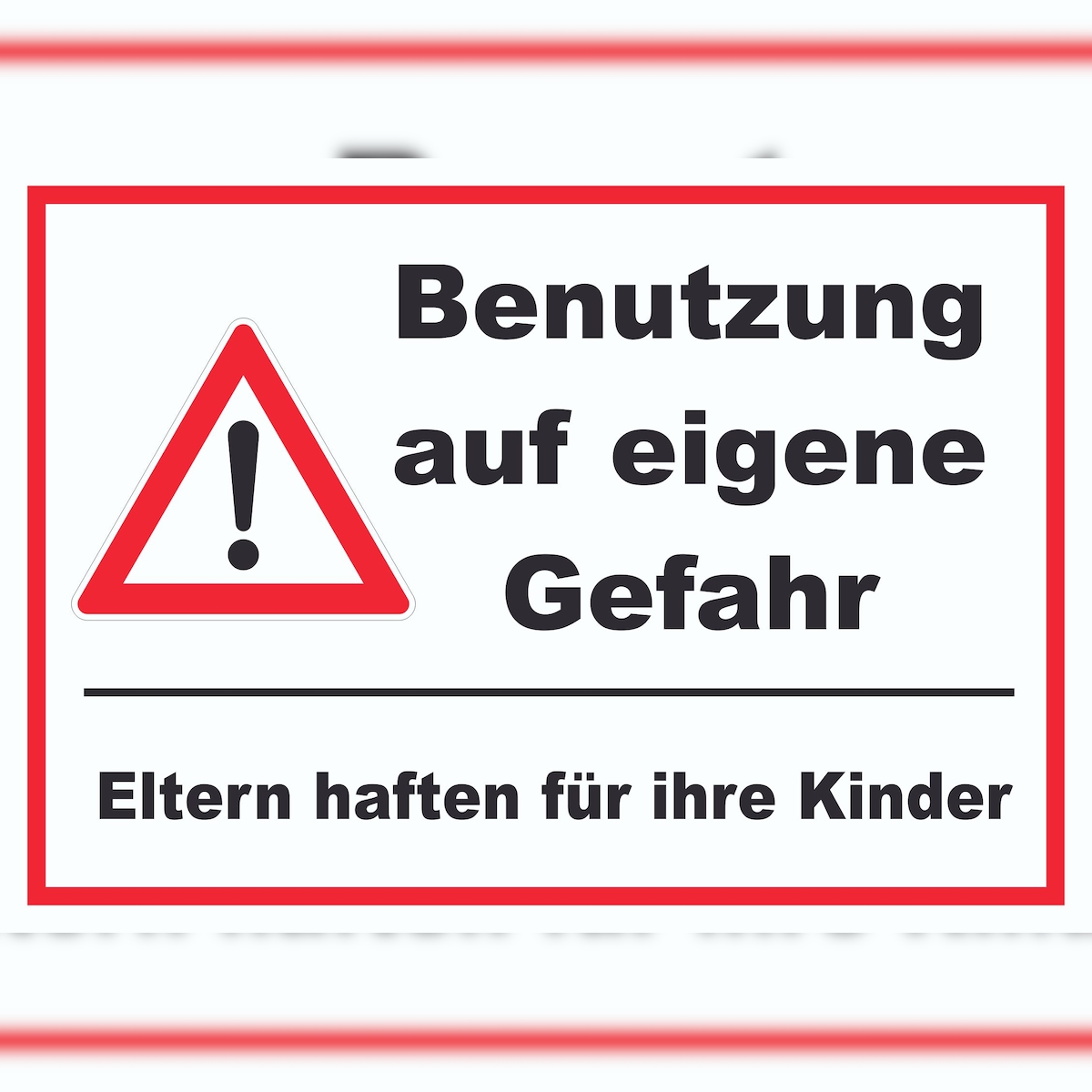 Benutzung auf eigene Gefahr Schild A2 (420x594mm) Image
