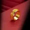 Bague en or 24 carats pour homme gravure de luxe mode bague rotative vers bijoux fantaisie
