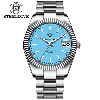 STEELDIVE – montre de plongée automatique pour hommes sd433 NH35 200m BGW9 lunette en acier