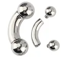 Piercing Barbell incurvé en titane anneau de nez grande taille 0G-12G fileté avec boules boucles