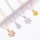 Collier flocon de neige brillant en Zircon pour femmes et filles couleur or et argent strass