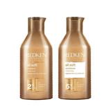 Redken All Soft Shampoo with Argan Oil for Dry/Brittle Hair 10.1 Oz and Conditioner 8.5 Oz - New Look