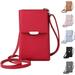 Cross Body Phone Bag Women Women Girls Shoulder Bag PU Leather Small Cross-body Bag Wallet Cellphone Purse with Adjustable Strap(Red)