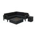 Cape Coral Aluminum 5 Piece Sectional Fire Pit Patio Set